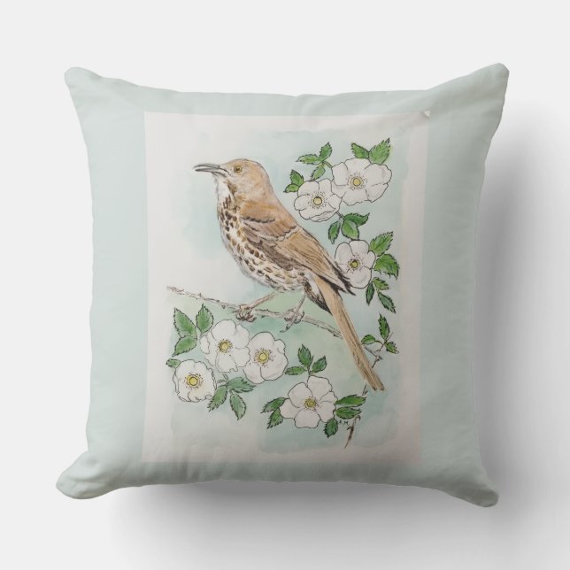 Coussin Georgia state bird and flower  (Recto)