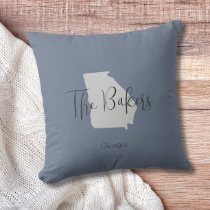 Coussin Georgia State Outline Nom de famille Pillow Pillow