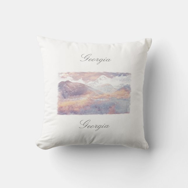 Coussin Géorgie Kazbegi Architecture Nature (Recto)