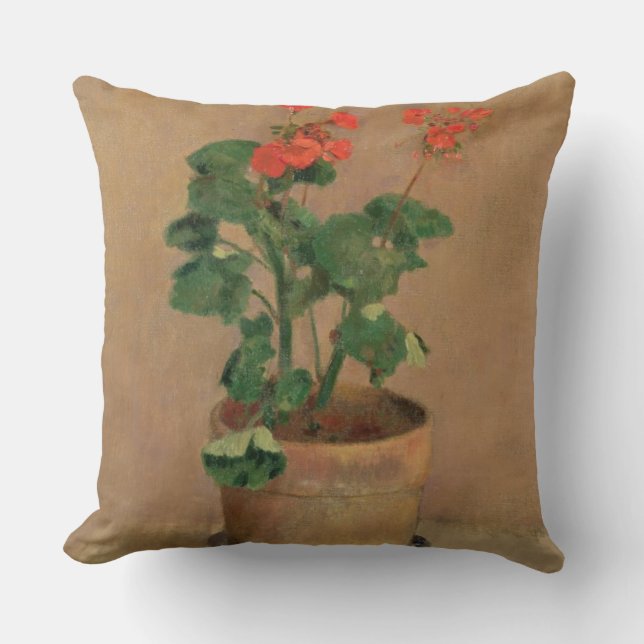 Coussin Géraniums dans un pot, c.1905 (huile sur la toile) (Recto)