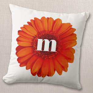 Coussin Gerbera Daisy Monogramme initial