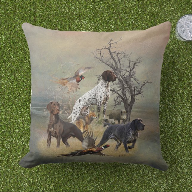 Coussin German Shorthaired Pointers (GSP)      (Herbe)