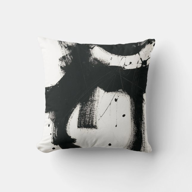 Coussin Gesture en Onyx - Trucs de peinture noir (Recto)