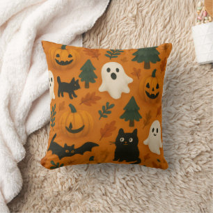 Coussin Ghosts et Citrouilles mignons Couverture en pola