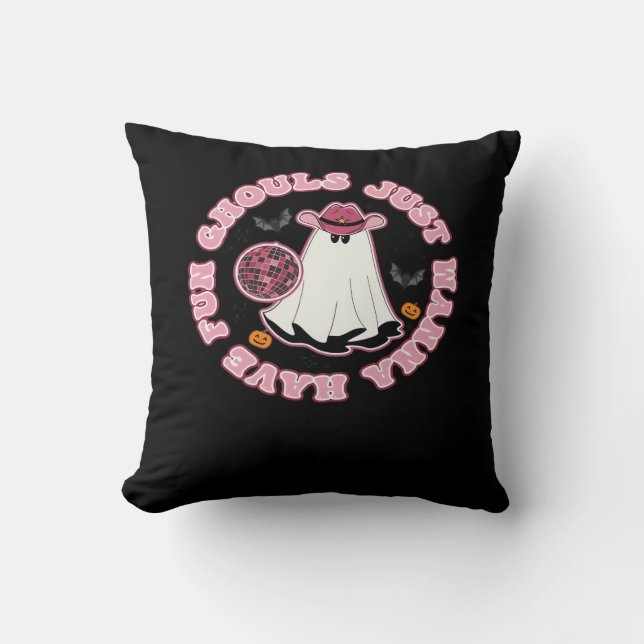 Coussin Ghouls veut juste s'amuser (Hallowee de style occi (Recto)