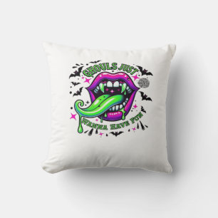 Coussin Ghouls Veux Juste Avoir Amusé Sloth Vibe