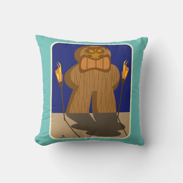Coussin Giant Tiki Jeu pièce Art amusant dessin de dessin (Recto)