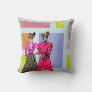 Coussin Gibson Girls in a Mondrian Motif