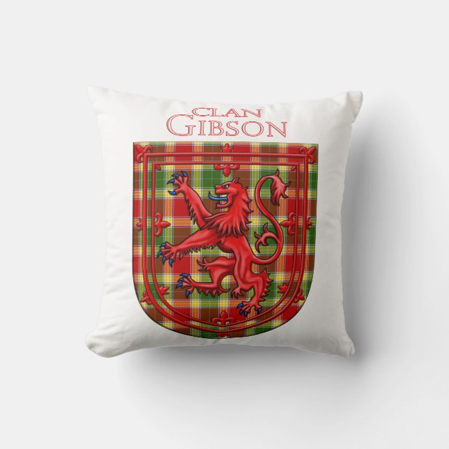 Coussin Gibson Tartan Scottish Plaid Lion Rampant (Recto)