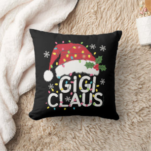 Coussin Gigi Claus Lumières de Noël Pyjama Famille Corresp