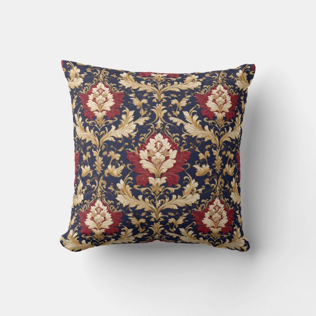 Coussin Gilded Art Nouveau Floral Damask (Recto)