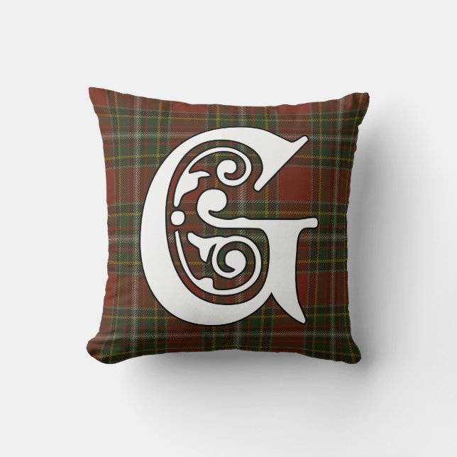 Coussin Gillespie Clan Tartan Monogramme (Recto)