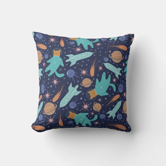 Coussin Ginger cat dans l'aventure de galaxie spatiale (Recto)