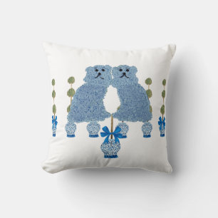 Coussin Ginger Jars Staffordshire Chiens Topiaire