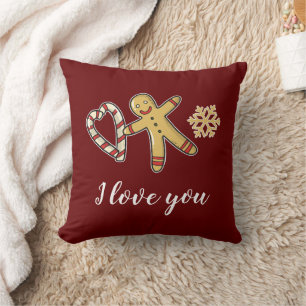 Coussin Gingerbreadman Love Thlow Pillow