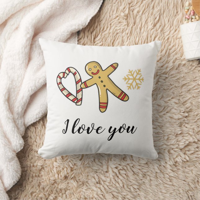 Coussin Gingerbreadman Love Thlow Pillow (Couverture)