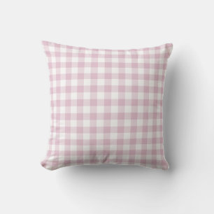 Coussin Gingham Lilas à Carreaux Tissu Doux de Cottage