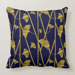 Coussin ginkgo d'or