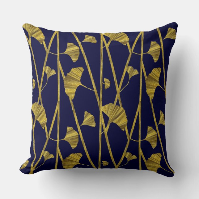 Coussin ginkgo doré (Recto)
