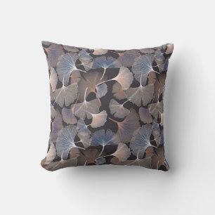 Coussin Ginkgo feuilles : élégant motif naturel.