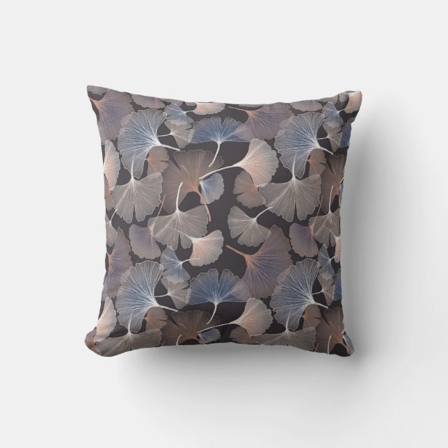 Coussin Ginkgo feuilles : élégant motif naturel. (Recto)