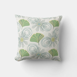 Coussin Ginkgo moderne du milieu du siècle