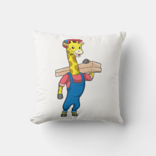 Coussin Girafe as Carpenter with Wood