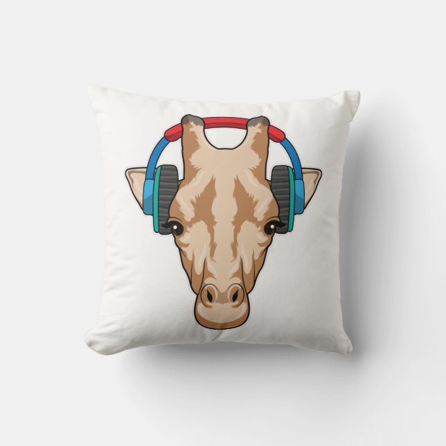 Coussin Girafe at Music with Headphone (Recto)
