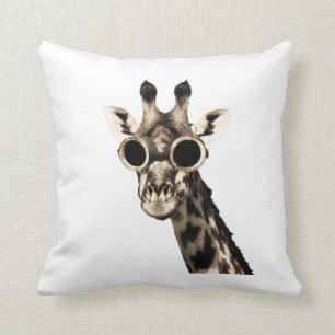 Coussin Girafe avec des lunettes de lunettes de soleil de