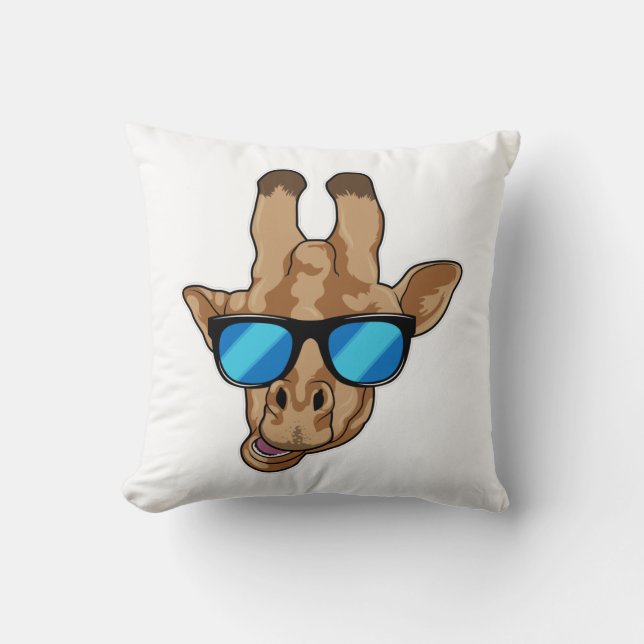 Coussin Girafe avec lunettes de soleil (Recto)
