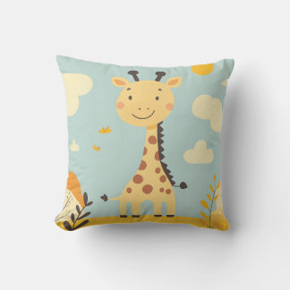 Coussin Girafe Babu Mignon Sourire Décoration de la Maison