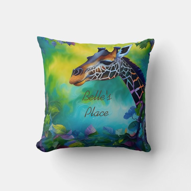 Coussin Girafe dans les arbres  (Recto)