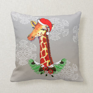 Coussin Girafe de Noël