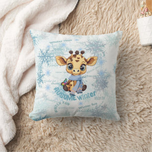 Coussin Girafe d'hiver géniale – Cute Snow pour la sensibi