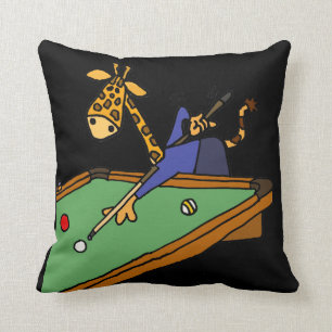 Coussin Girafe drôle jouant la bande dessinée de piscine