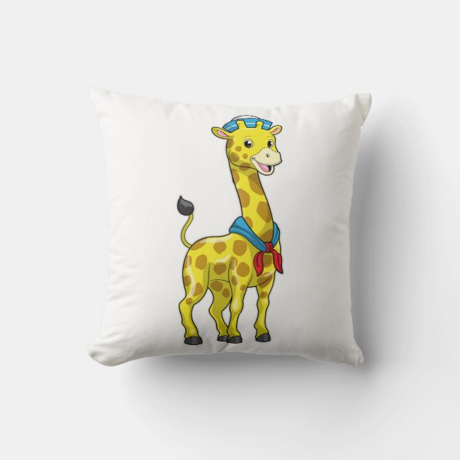 Coussin Girafe en voile avec casquette de voile (Recto)