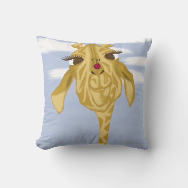 Coussin Girafe Mignonne Et Colorée (Recto)