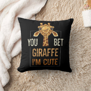 Coussin Girafe Mignonne Sarcastique Amoureuse des Animaux