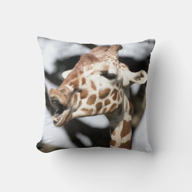Coussin Girafe réticulé au visage drôle, San Francisco (Recto)