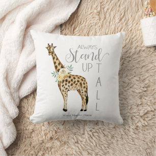 Coussin Girafe Se Tient Toujours Debout Moderne Aquarelle