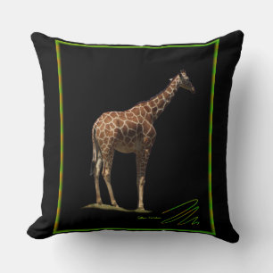 Coussin Girafe sur Noir