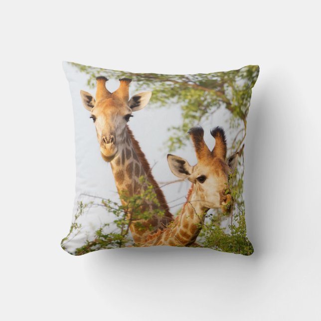 Coussin Girafes dépassant de la végétation (Recto)