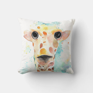 Coussin Giraffe Animal sauvage Nature Aquarelle Peinture A