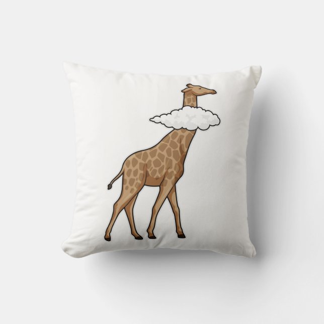 Coussin Giraffe avec nuage (Recto)