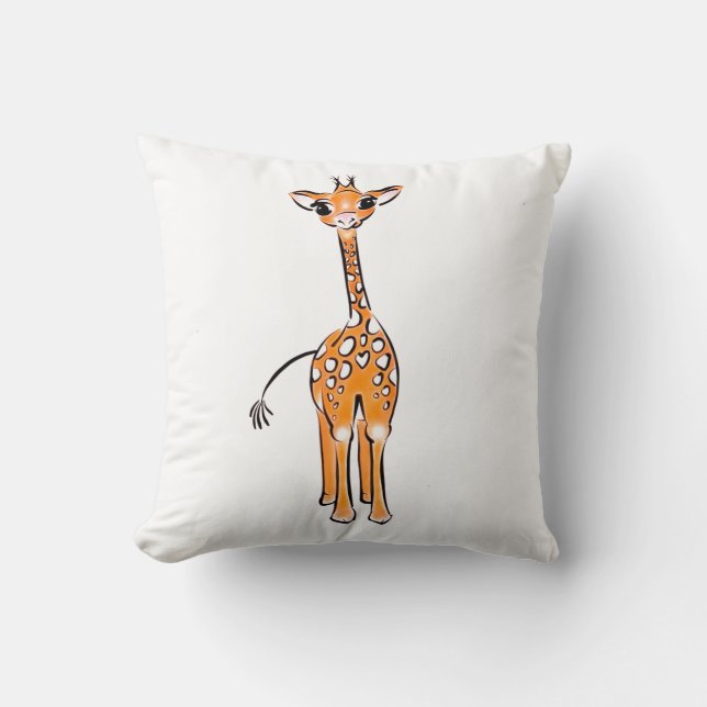 Coussin Giraffe Bébé mignonne, animaux de safari (Recto)