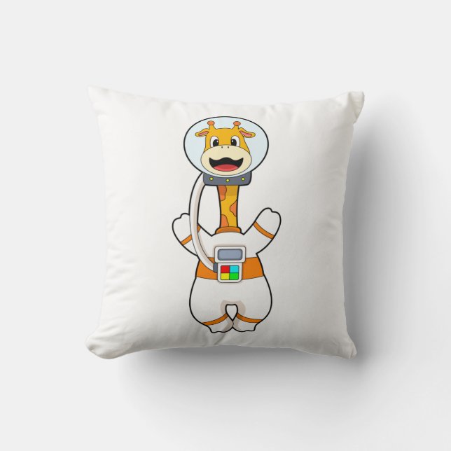 Coussin Giraffe en astronaute en costume (Recto)