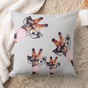 Coussin Giraffe Famille Porter des lunettes Souffler Bubbl