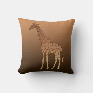 Coussin Giraffe géométrique moderne, cuivre et Brown