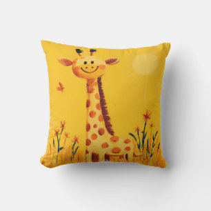 Coussin Giraffe Jaune Sunny Safari Salle Enfants Nursery
