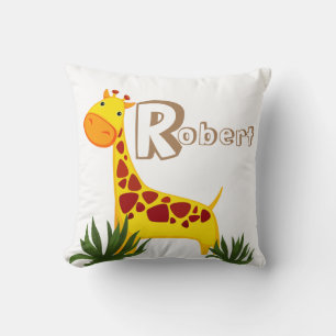 Coussin Giraffe Marcher dans l'herbe Nom personnalisé Jeu
